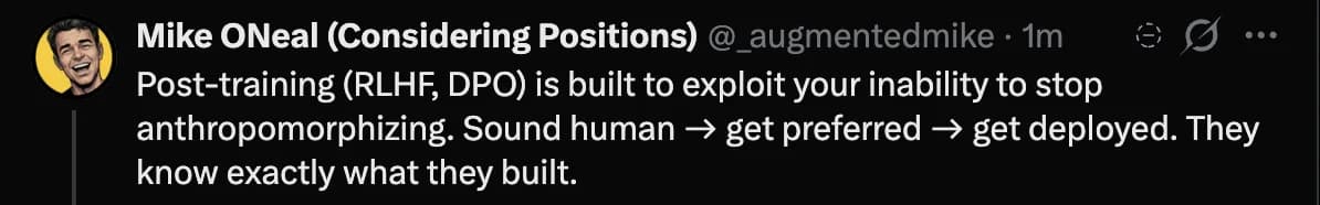 Tweet 2: Post-training exploitation
