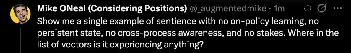 Tweet 4: Show me sentience